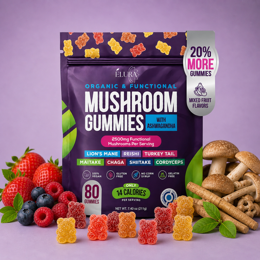Gummies Mushroom et Ashwaganda - ELURA